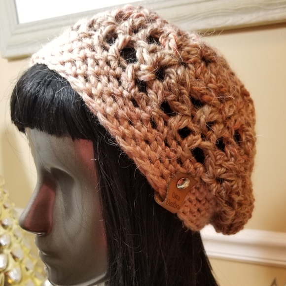 NWT Handmade Crochet Chunky 3-Way Unisex Beret - Picture 5 of 7